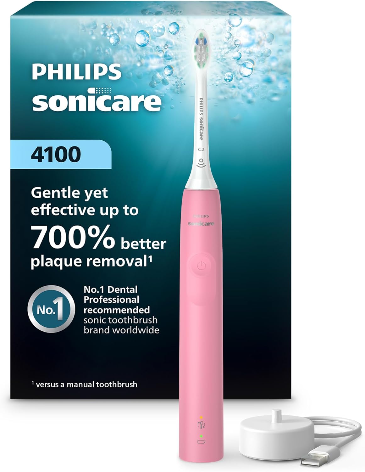 Philips Sonicare Cepillo de dientes eléctrico serie 4100, cepillo d...