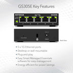 NETGEAR Conmutador de red gestionado fácil y inteligente Gigabit Ethernet