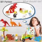Bloques de construcción para niños pequeños de 3 a 5 años, juguetes de dinosaurio