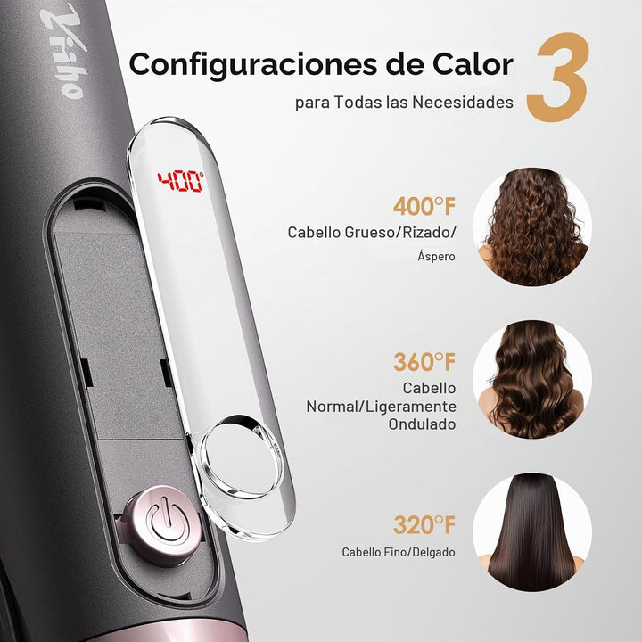 Yiiho Cepillo alisador de cabello, cepillo alisador con púa de secc...