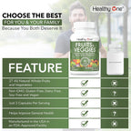 Healthy One - Suplemento de frutas y verduras, 27 superalimentos, 150 unidades (1 paquete)