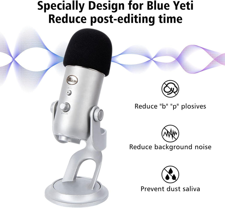 Cubierta de espuma para micrófono Blue Yeti, Yeti Pro, Filtro pop B...