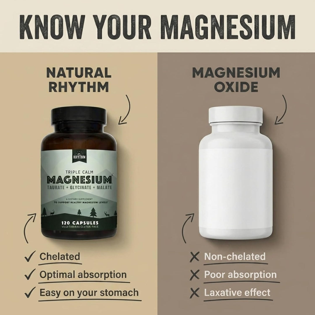 Natural Rhythm Triple Calm Magnesio 150 mg - Paquete de 2 - Supleme...
