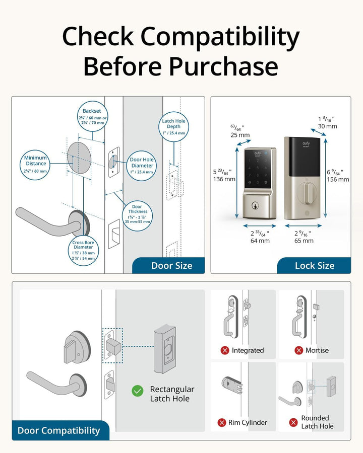 eufy Security Smart Lock C210, cerradura de puerta de entrada sin l...