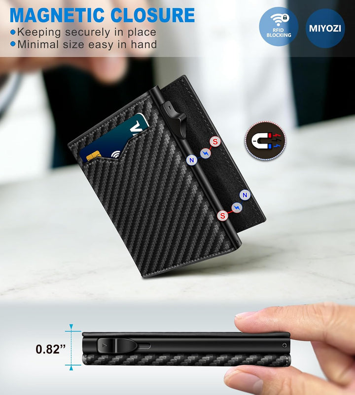 Miyozi Cartera para hombre, con bolsillo para efectivo, 2 ventanas...