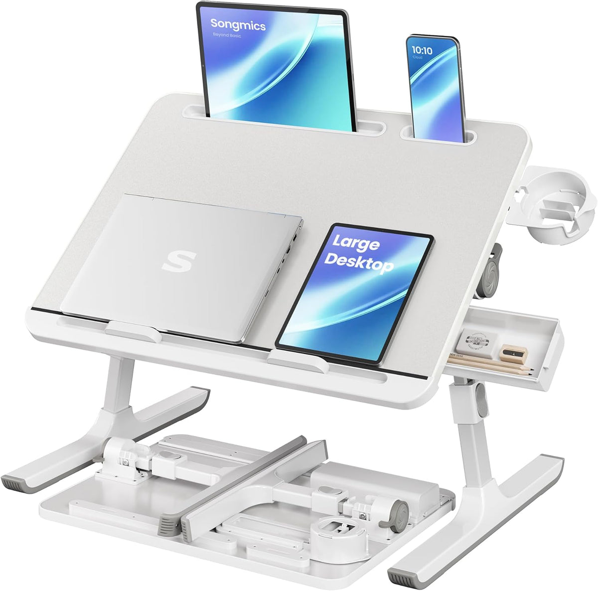 SONGMICS Escritorio para computadora portátil de cama, plegable