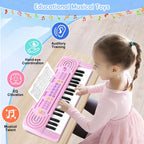 Teclado de piano de juguete para niños pequeños, pianos de 37 teclas, juguetes musicales con micrófono