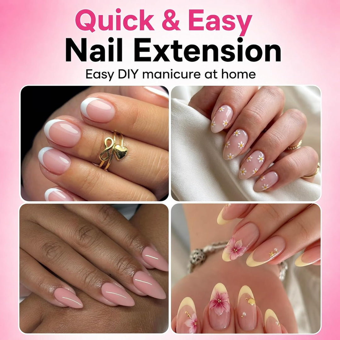 GlimightyX Kit de uñas de poligel con formas dobles sándwich, 3 col...