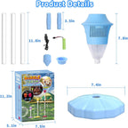 Máquina de burbujas para niños, máquina automática de hacer burbujas de pie, altura ajustable hasta 47 pulgadas, máquina de burbujas con batería para exteriores con luz/música para regalos de