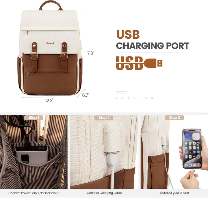 LOVEVOOK Mochila de viaje para computadora portátil para mujer, moc...