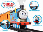 Juego de tren de juguete Lionel Mattel Thomas & Friends con batería, calibre O, con mando a distancia, locomotora, vagones de tren y vía con luces, sonidos auténticos de tren y efectos de vapor de