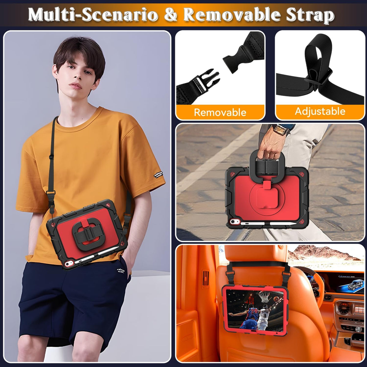 Funda para iPad A16 de 11ª/10ª generación de 11"/10.9", a prueba de golpes