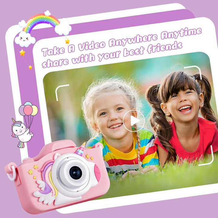 Cámara digital para niños KIZJORYA X5, color rosa, unisex, con tarj...
