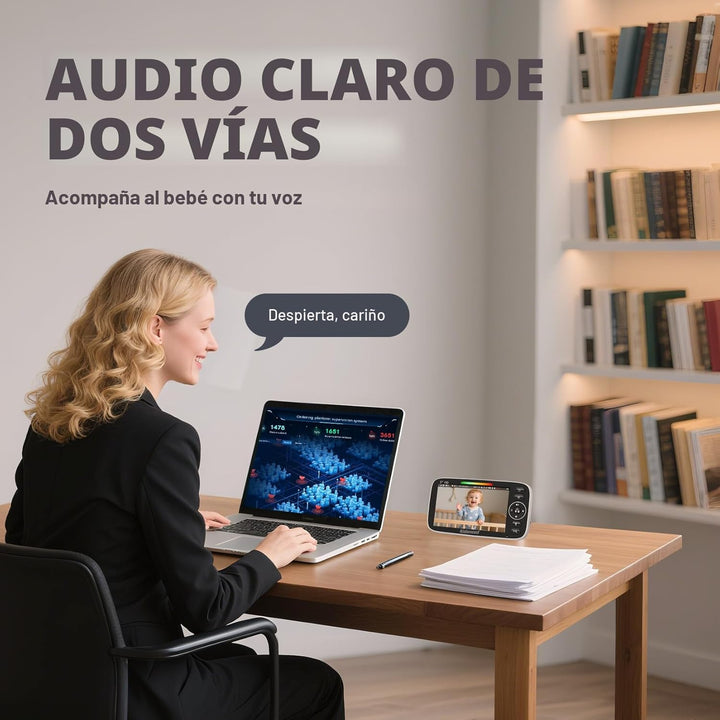 Kidsneed Monitor de bebé con cámara y audio: monitor de bebé de vid...