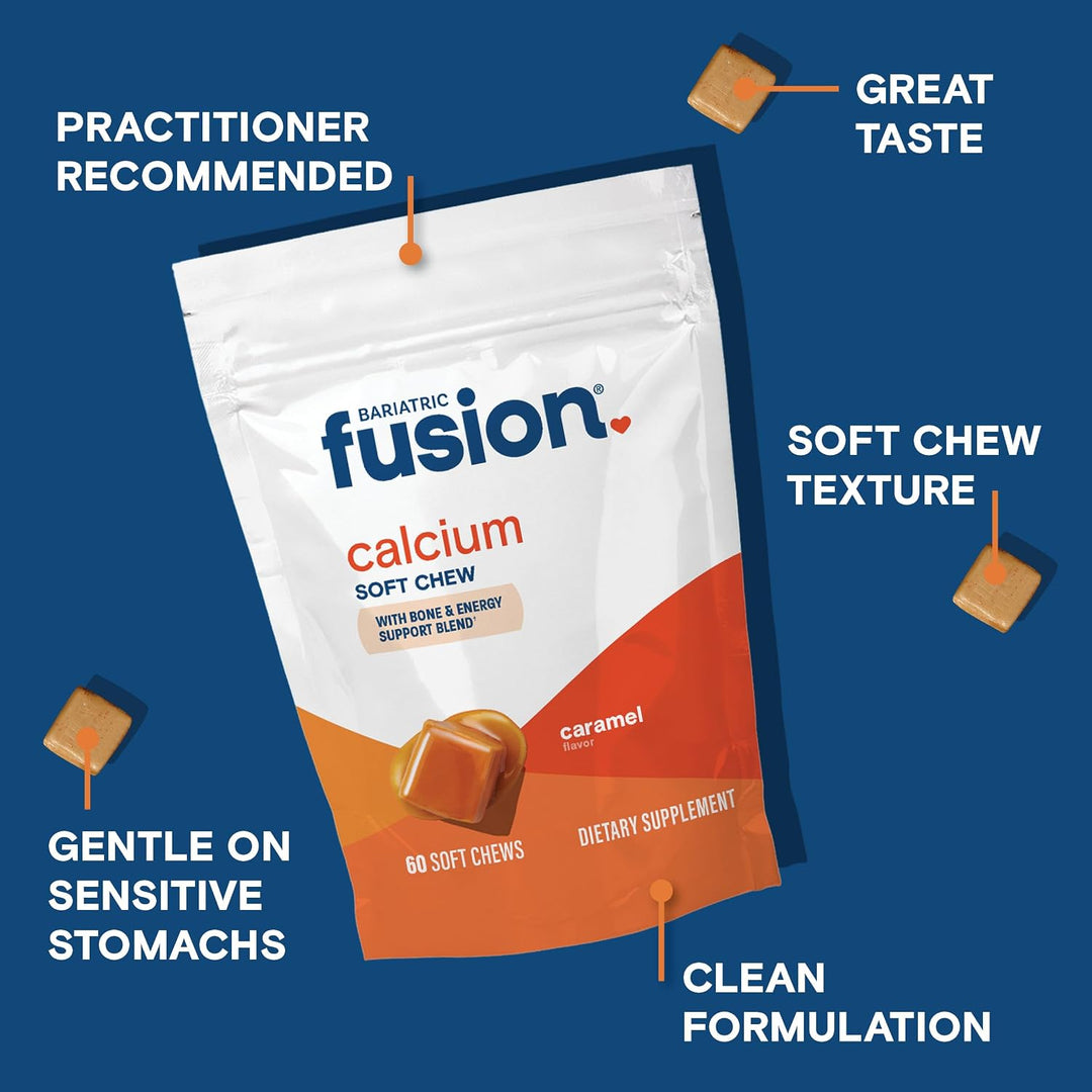 Bariatric Fusion Citrato de calcio con sabor a caramelo, 500 mg y v...