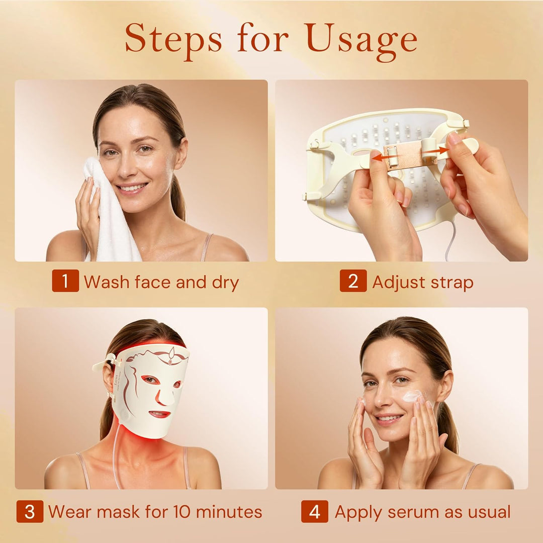 SMOOTHPRO Máscara de terapia de luz roja para arrugas faciales, más...