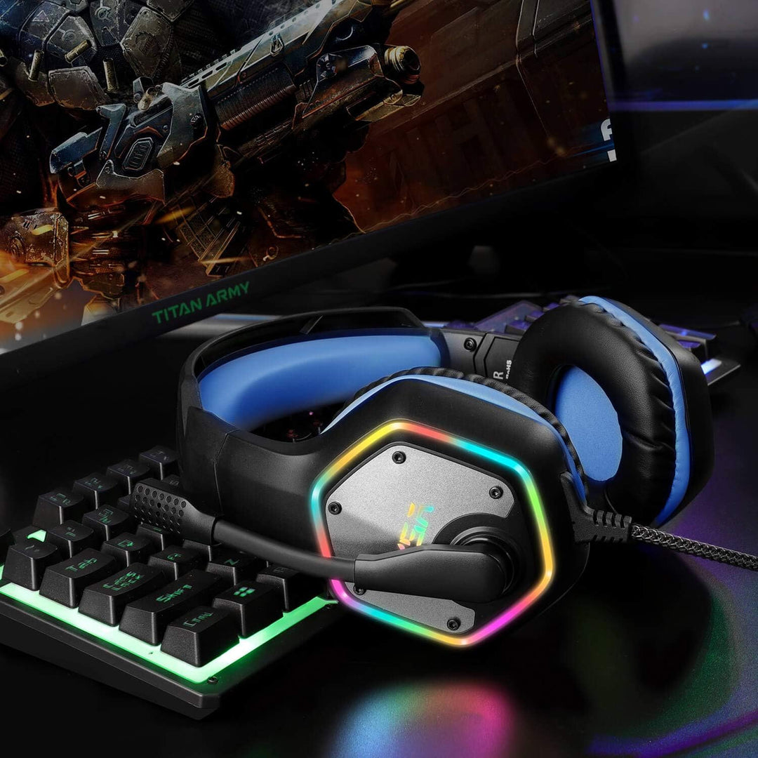 EKSA E1000 - Auriculares para juegos, auriculares de computadora co...