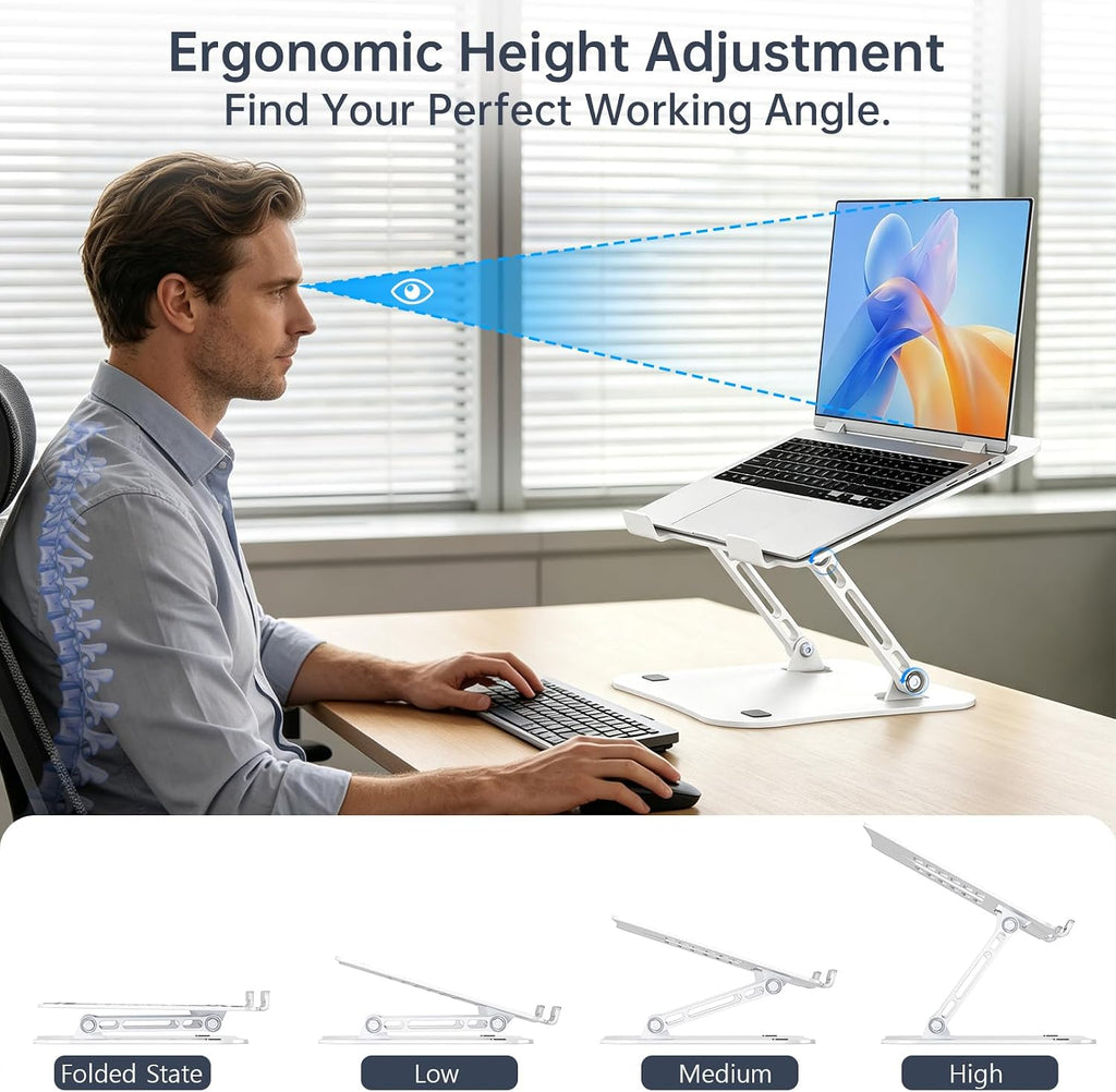 Afaloona Soporte de aluminio para computadora portátil, elevador ajustable