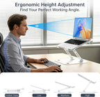 Afaloona Soporte de aluminio para computadora portátil, elevador ajustable