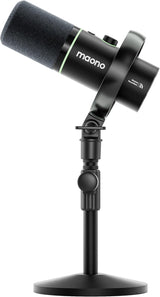MAONO PD200W Micrófono inalámbrico híbrido para podcast para PC, mi...