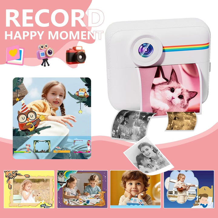 Cámara para niños con impresión instantánea y papel de impresión a...