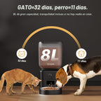 Comedero automático para perros, dispensador automático de alimentos para gatos de gran capacidad de 8 L/34 tazas con pantalla LCD, bandeja grande de alimentos, funciona con pilas, comedero
