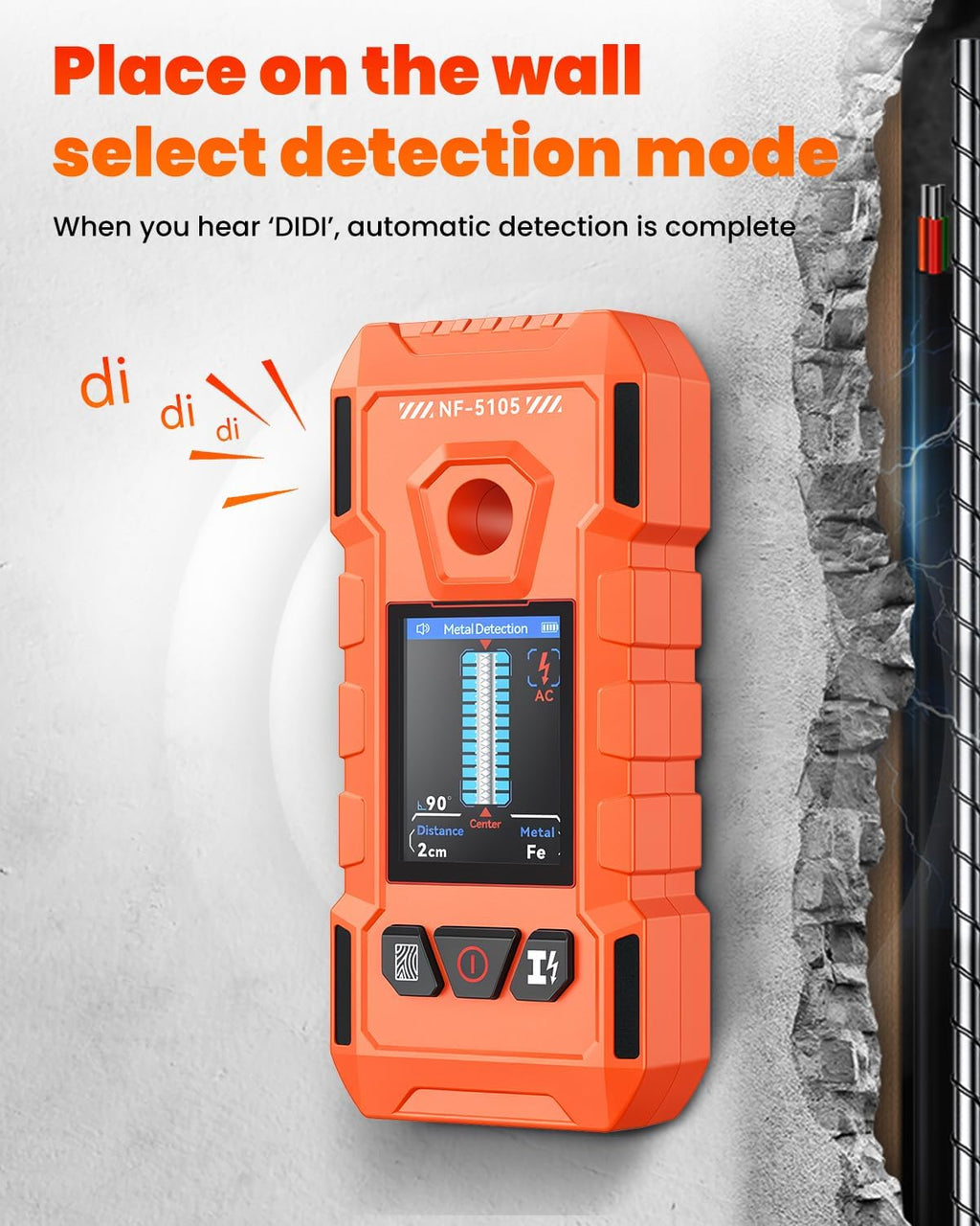 Escáner de pared del buscador de pernos, detector electrónico de pared 6 en