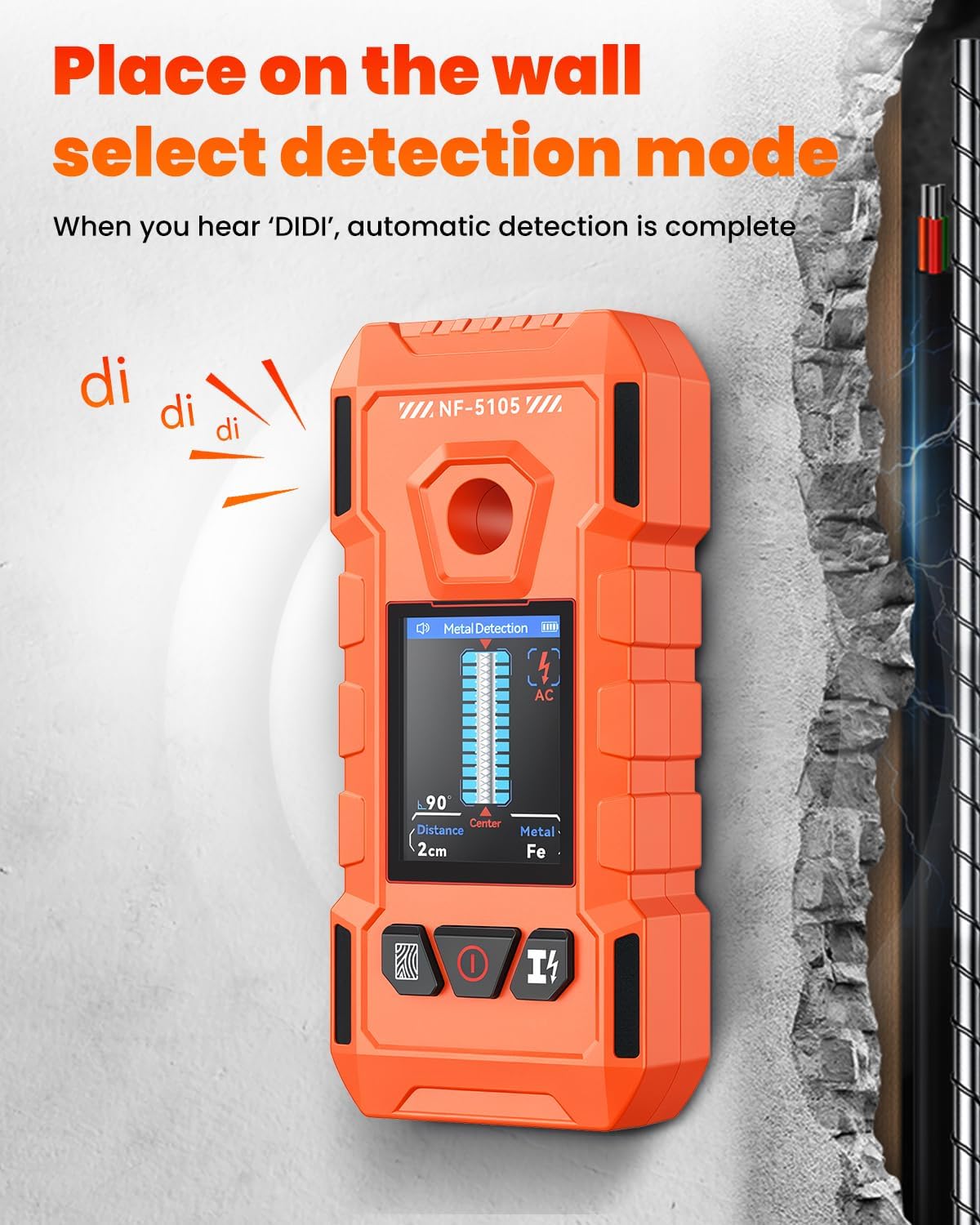 Escáner de pared del buscador de pernos, detector electrónico de pared 6 en