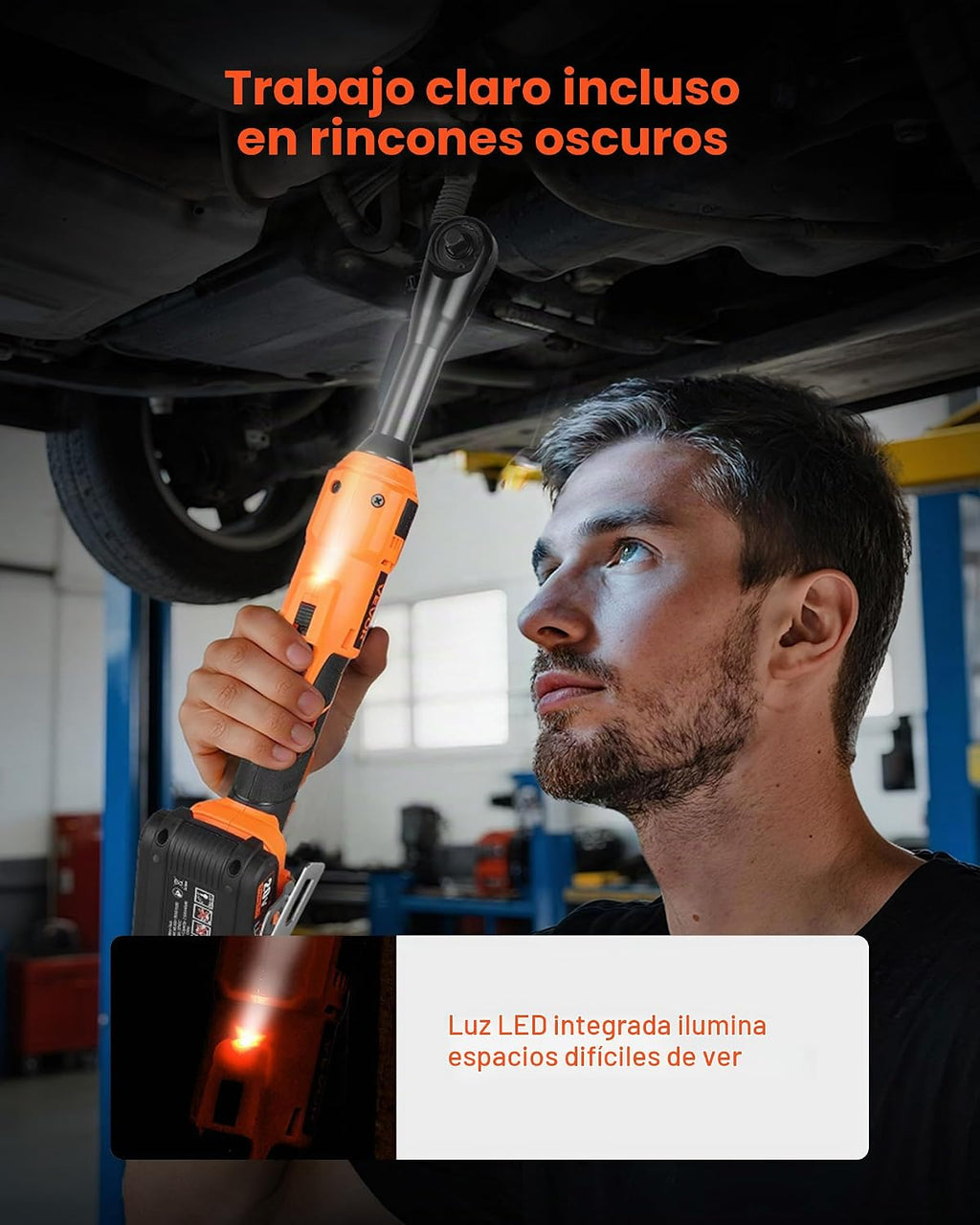 VEVOR Llave de trinquete inalámbrica, transmisión de 3/8 pulgadas, 230 RPM, hasta 66 ft-lbs de torque, juego de llaves de trinquete eléctricas a batería con dos baterías de 2.0Ah, cargador, dados
