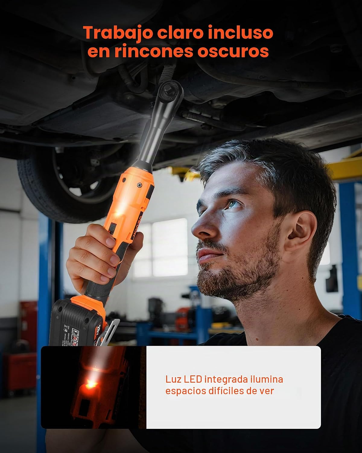 VEVOR Llave de trinquete inalámbrica, transmisión de 3/8 pulgadas, 230 RPM, hasta 66 ft-lbs de torque, juego de llaves de trinquete eléctricas a batería con dos baterías de 2.0Ah, cargador, dados