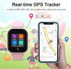 Reloj inteligente para niños con rastreador GPS y llamadas, relojes inteligentes 4G para niñas y niños con tarjeta SIM, SOS, cámara, llamada de voz y video, modo escolar para niños de 4 a 12 años, regalo de cumpleaños