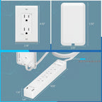 LIDER Extensor de salida protegido contra sobretensiones, 1 USB-A y 1 USB-C