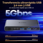 Conmutador KVM USB C 1 Monitor 2 Computadoras - 3 Puertos USB 3.0 4K