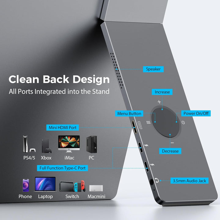 KYY Monitor portátil para computadora portátil, monitor de viaje co...