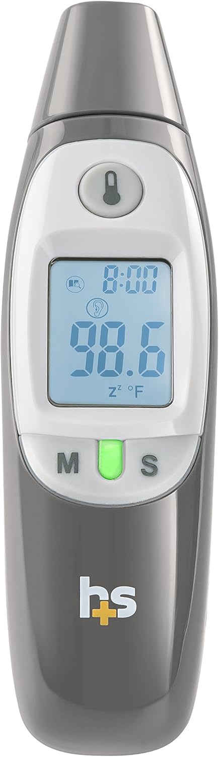 HealthSmart Termómetro digital infrarrojo compacto de lectura instantánea, mide la temperatura del aire ambiente, lecturas Fahrenheit y Celsius, apto para FSA y HSA, gris (paquete de 36)