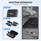 Cargador portátil de 10000 mAh con cables integrados y enchufe de p...