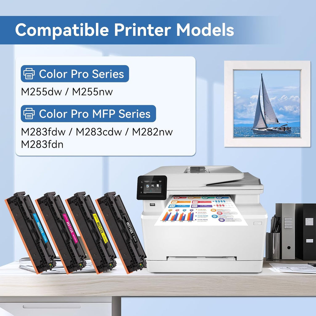 MYTONER Cartuchos de tóner 206X 4 unidades de alto rendimiento para M283fdw