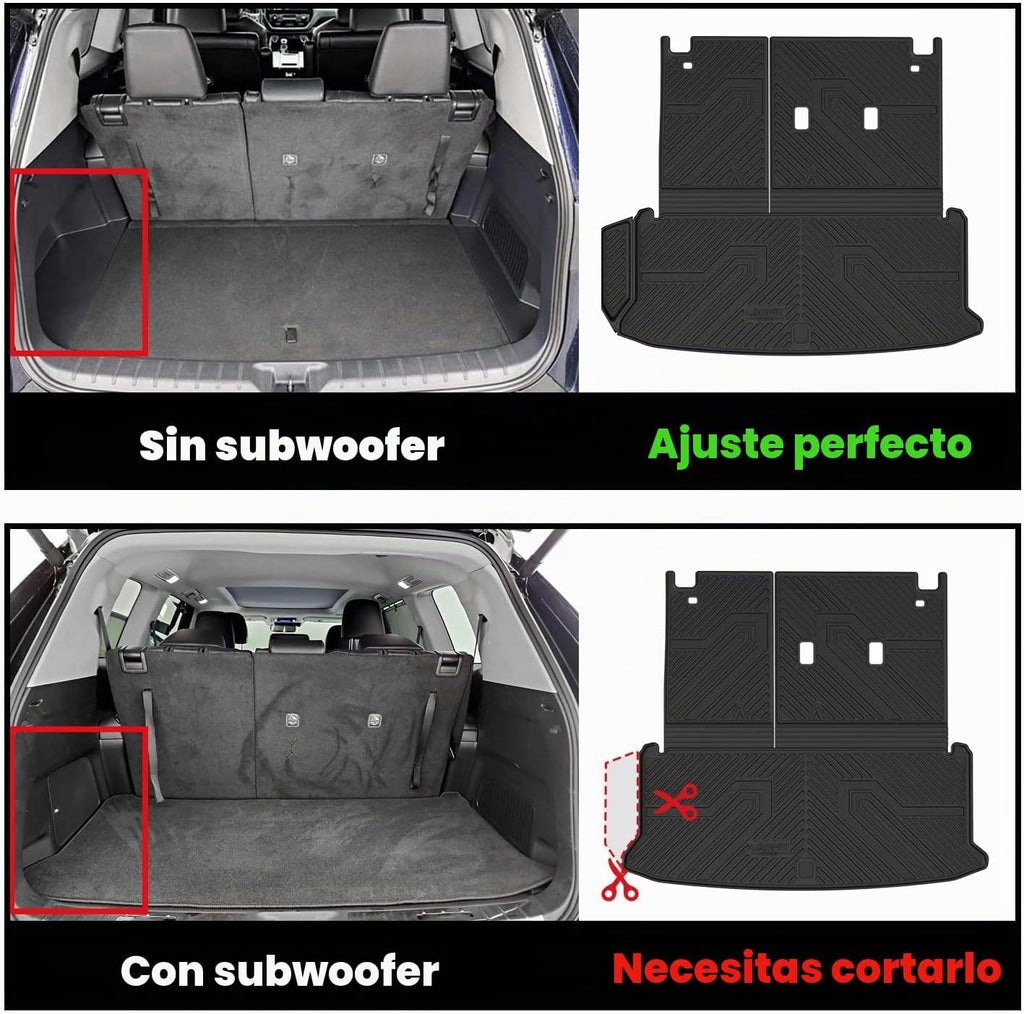LASFIT Alfombrillas para Toyota Grand Highlander 2024-2026 7 y 8 asientos