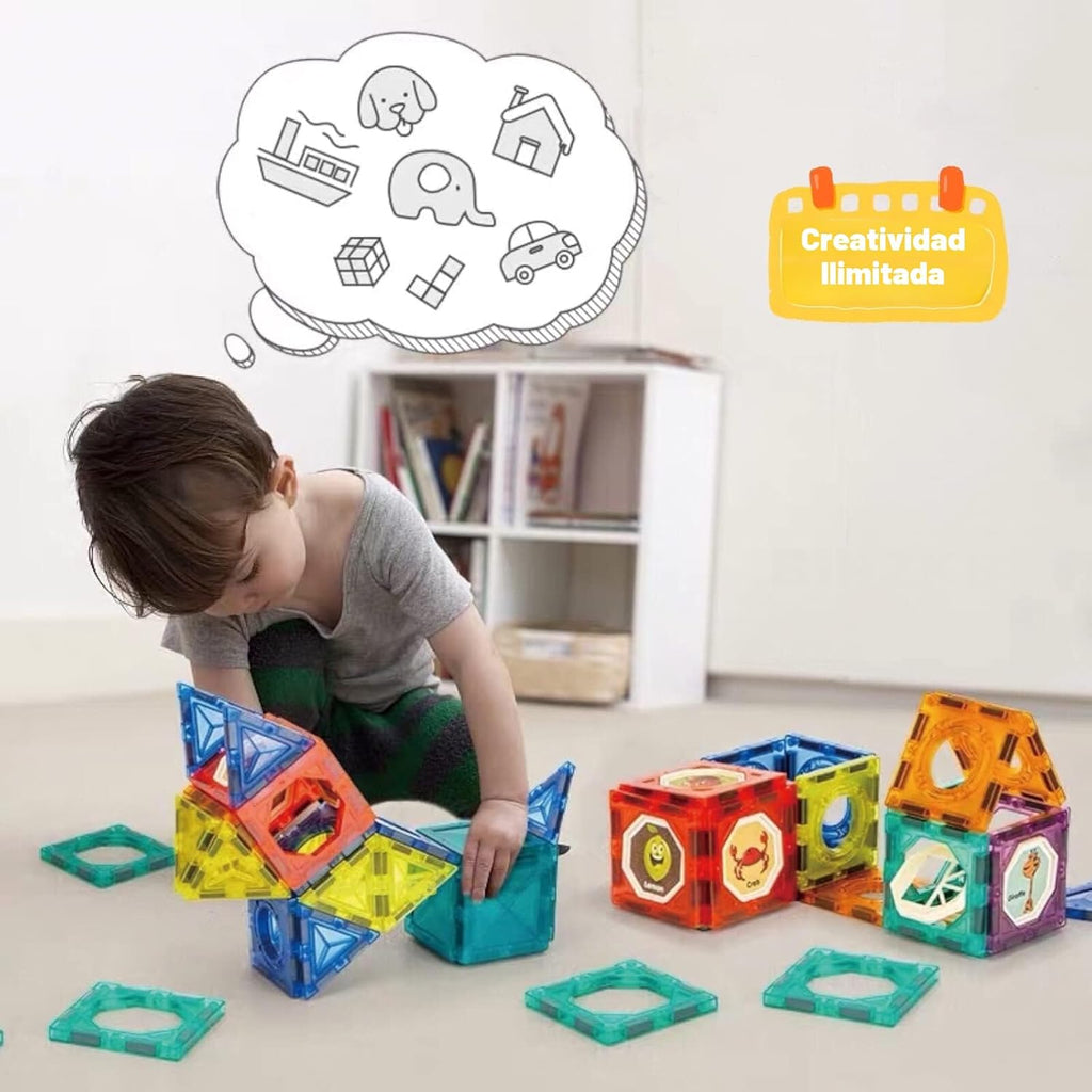 Bloques de construcción de azulejos magnéticos ligeros para niños, juguetes de construcción STEM educativos transparentes en 3D, bloques magnéticos de mármol para niños de 3, 4, 5, 6, 7, 8, 10