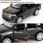 Modelo de automóvil a escala 1/32 compatible con Escalade SUV, vehículo de juguete fundido a presión, aleación de zinc con sonido y luz para adultos, niños y niñas, 3, 4, 5, 6, 7, 8, negro