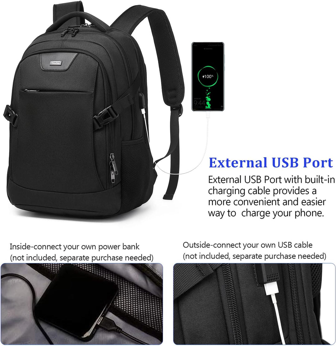 DUSLANG Mochila de viaje para laptop de trabajo con puerto de carga...