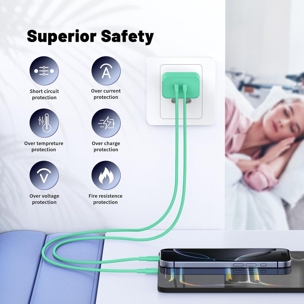 QZIIW Cargador Samsung súper rápido tipo C, cargador rápido USB C de doble