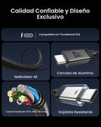 Silkland USB 4 para Thunderbolt 5 Cable 6.6FT/2M, 80Gbps 240W, Dual 8K@60Hz