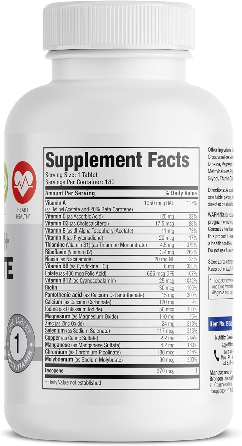 Bronson ONE Daily Multivitamínico Multimineral Completo para Hombre...