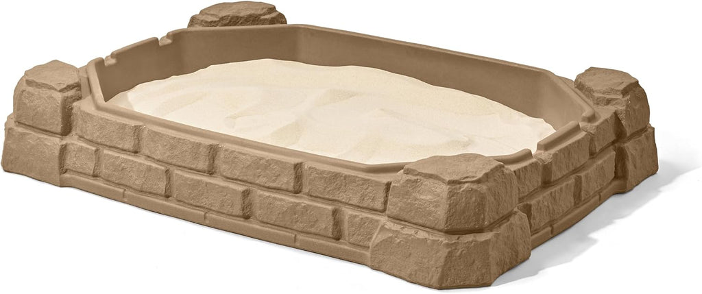 Step2 Caja de arena natural juguetona, mesa sensorial de actividades para niños, juguetes de verano al aire libre, tapa incluida, para niños pequeños de 1 año en adelante