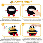 hahaland Juguete musical que rebota la abeja de la felpa que rebota durante