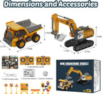 Mini excavadora RC y camión volquete escala 1:64 para niños y