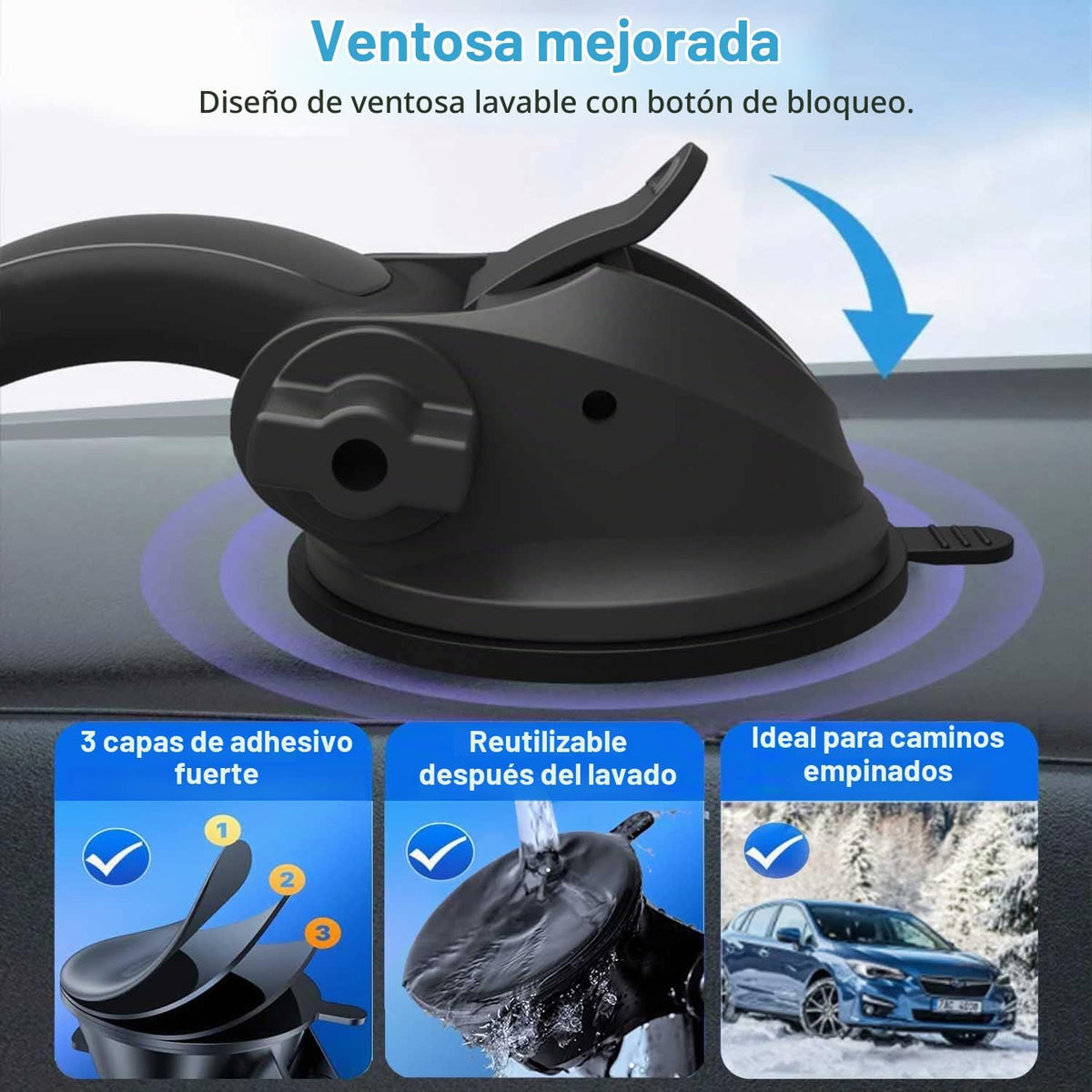 Soporte para tableta, para iPad de 4 a 13 pulgadas, soporte para tablero de camión con fuerte ventosa para iPad Pro 12.9 10.5 9.7, iPad Air Mini, Samsung Galaxy Tab, Kindle Fire HD, iPhone