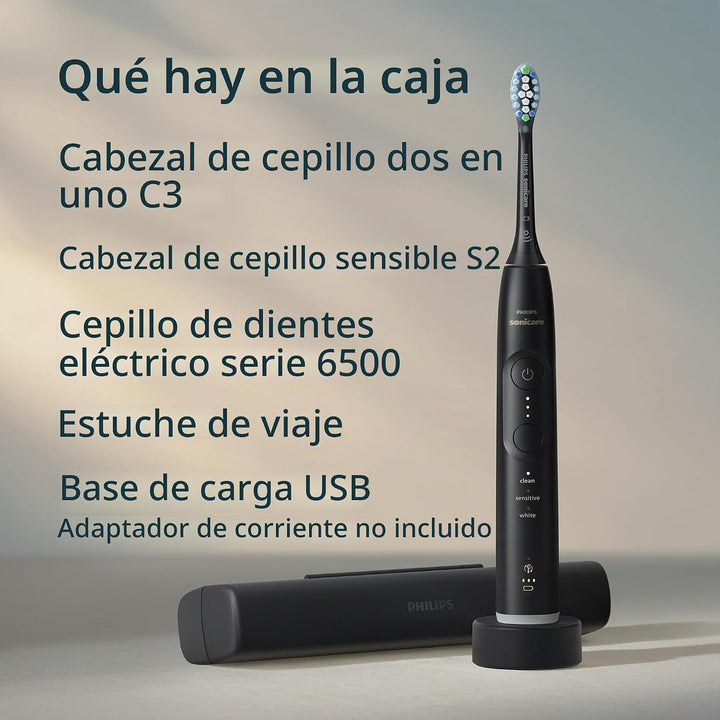 Philips Sonicare 6500 - Cepillo de dientes eléctrico recargable, 2...