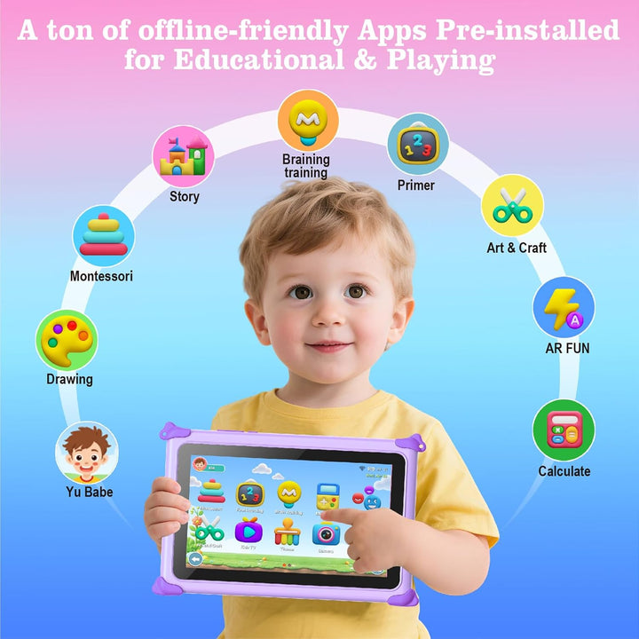 Trayoo Tableta infantil de 7 pulgadas para niños con ROM de 32 GB,...